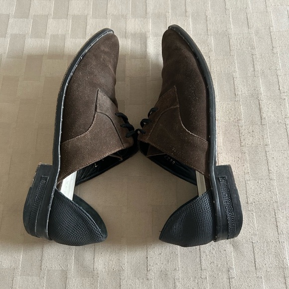 Freda Salvador Wit D’Orsay Suede Oxford Lace Up Loafers - Picture 9 of 14